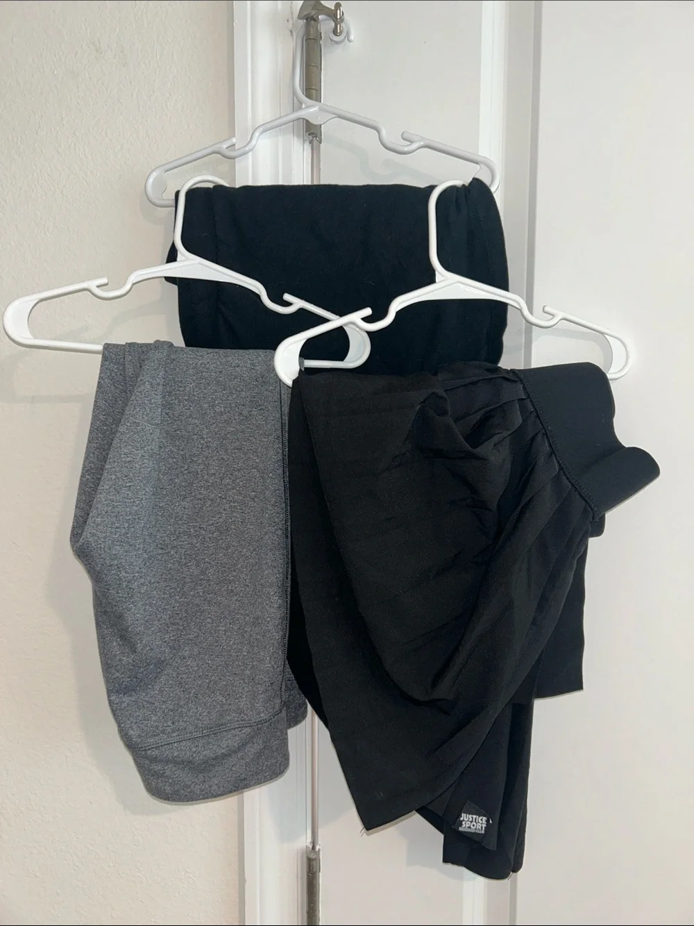 Justice Black and Gray Active Leggings and Skater Skirt Set